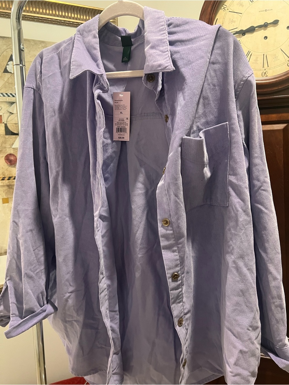 Target Lavender Corduroy Button-Down Shirt